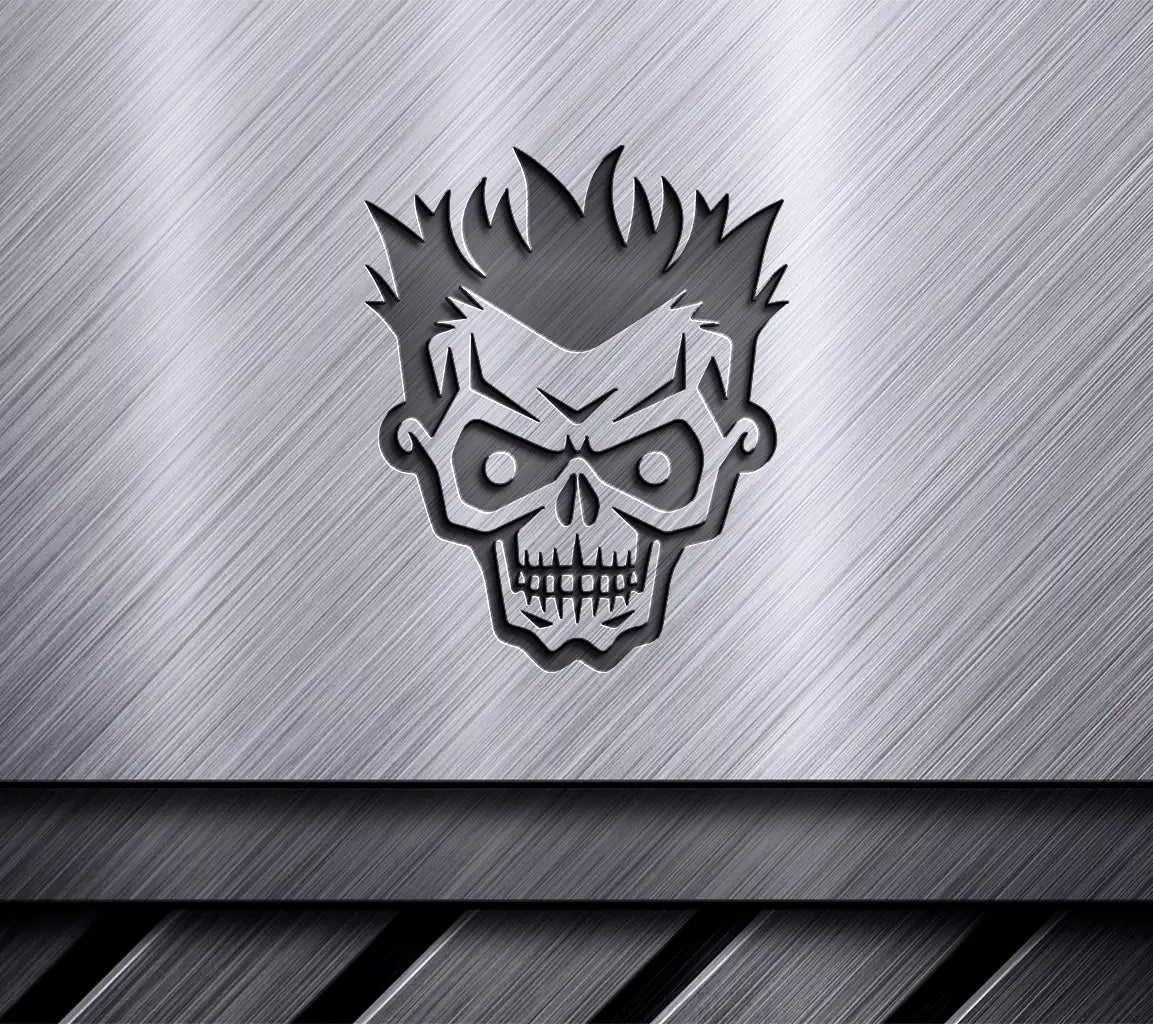 Spiky Skull Halloween SVG -  Drawing SVG