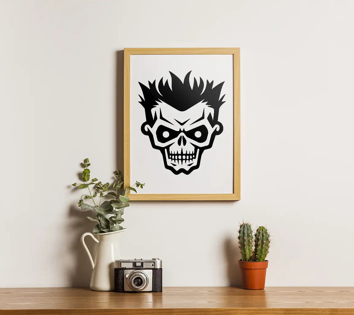 Spiky Skull Halloween SVG -  Drawing SVG