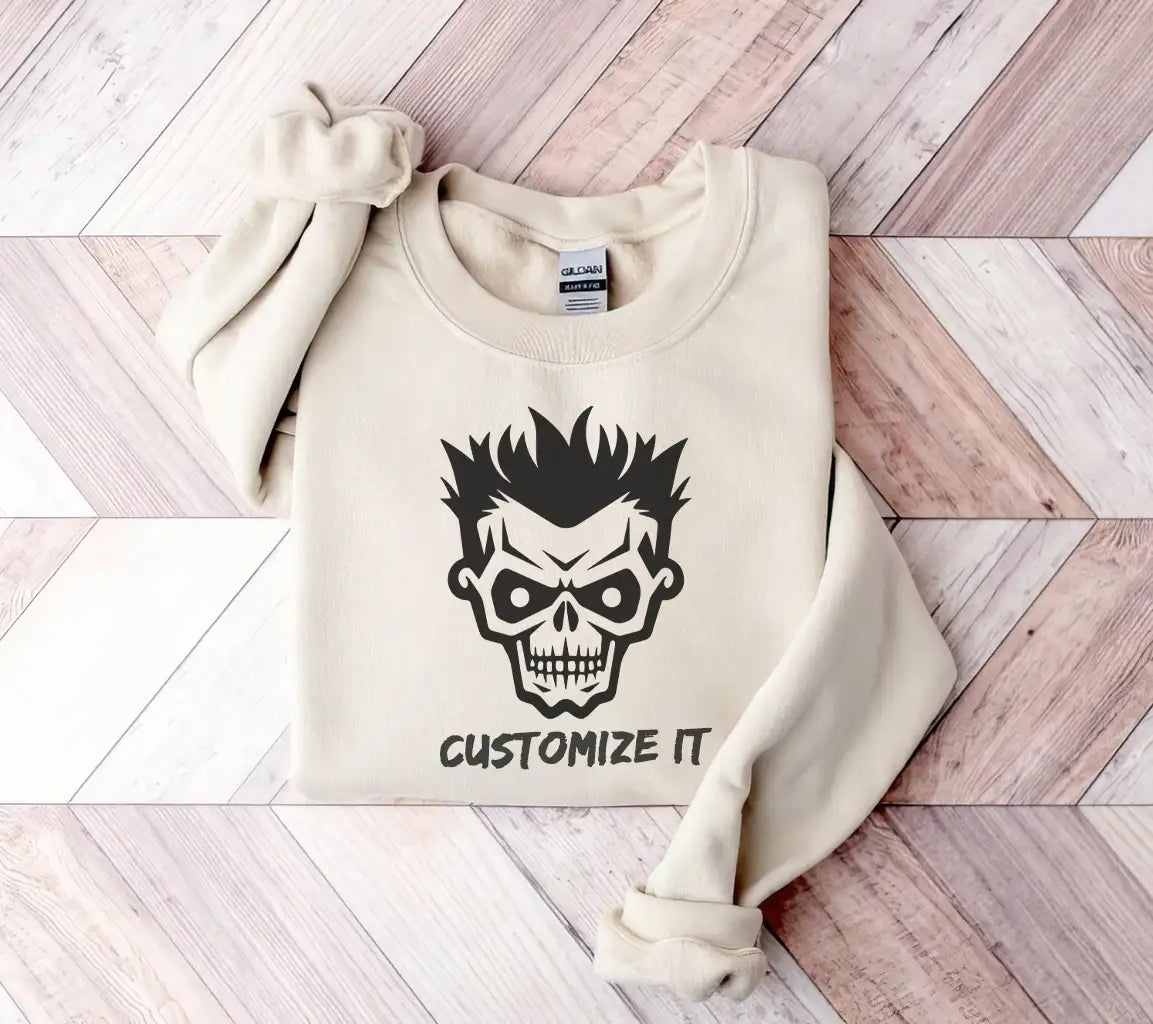 Spiky Skull Halloween SVG -  Drawing SVG