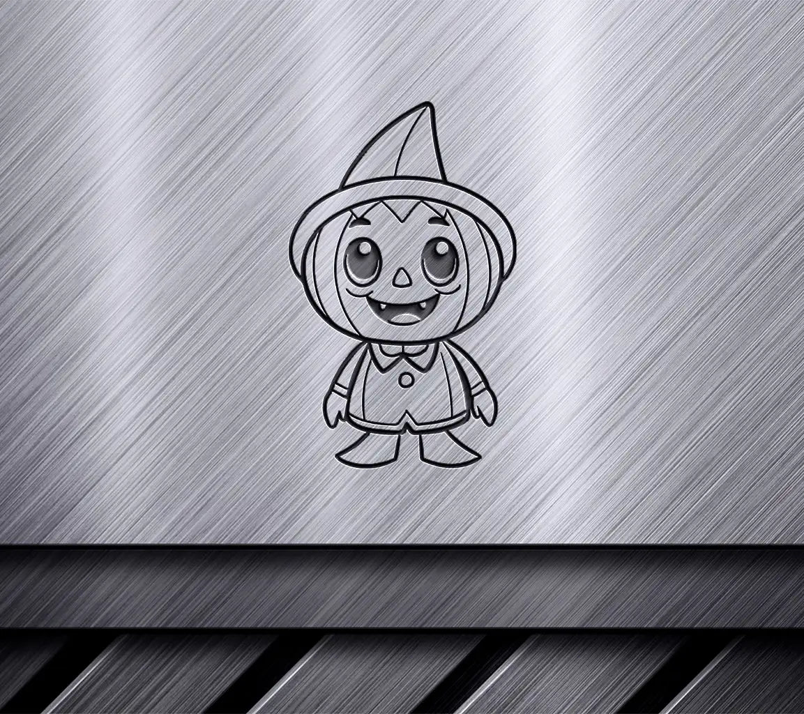 Halloween Witch Pumpkin Coloring Page SVG -  Drawing SVG