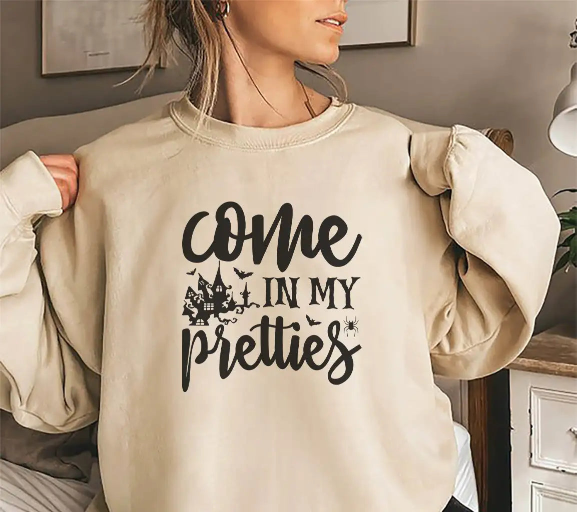 Halloween Come All In My Pretties SVG -  Typography Design SVG