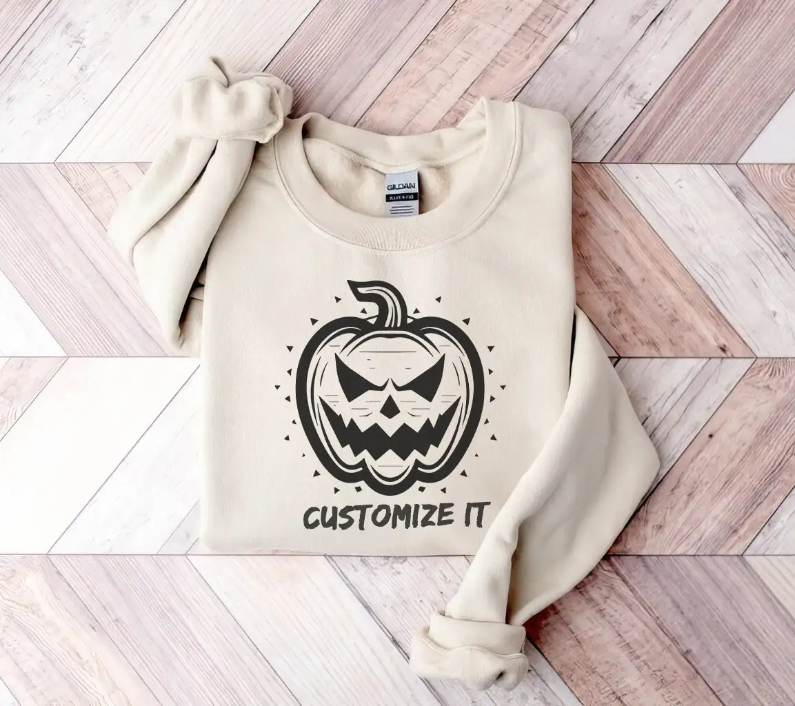 Halloween Minimalist Pumpkin SVG -  Evil Face Design SVG