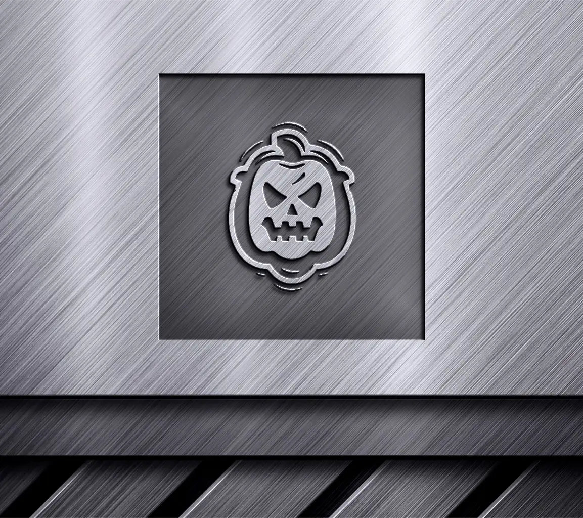 White Pumpkin with Angry Face SVG - Halloween Minimalist Design SVG