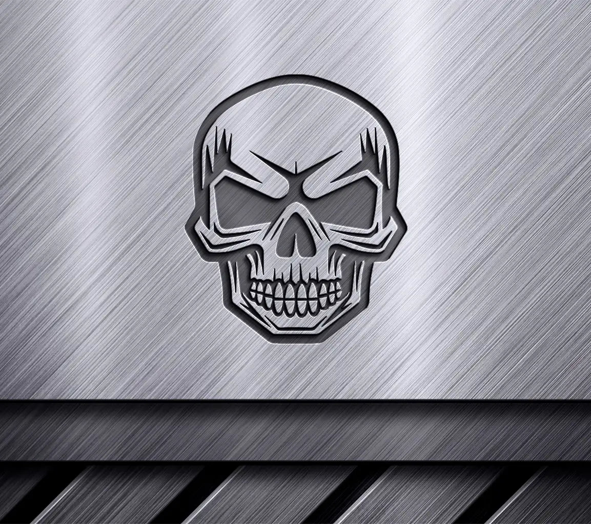  Skull with Teeth SVG - Minimalist Halloween Design SVG