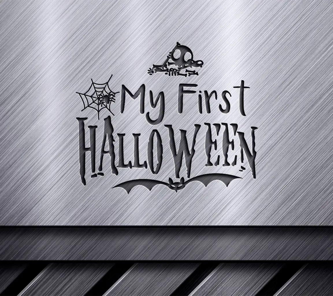 My First Halloween SVG -  Skull, Bat & Spider Web Design SVG