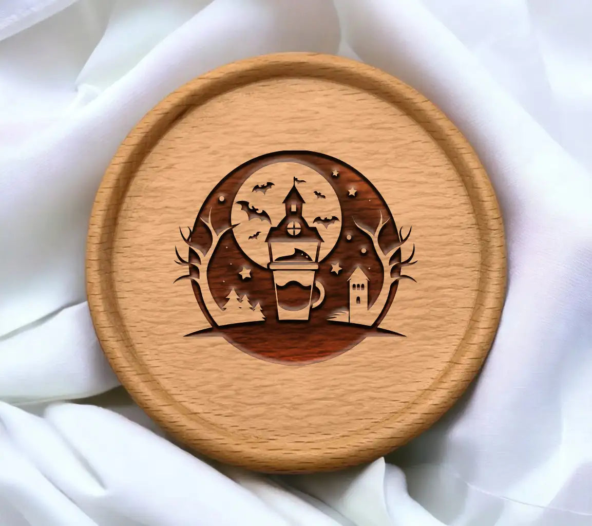 Halloween Coffee House SVG -  Silhouette Design Design SVG