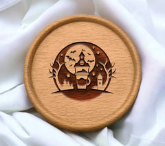 Halloween Coffee House SVG -  Silhouette Design Design SVG