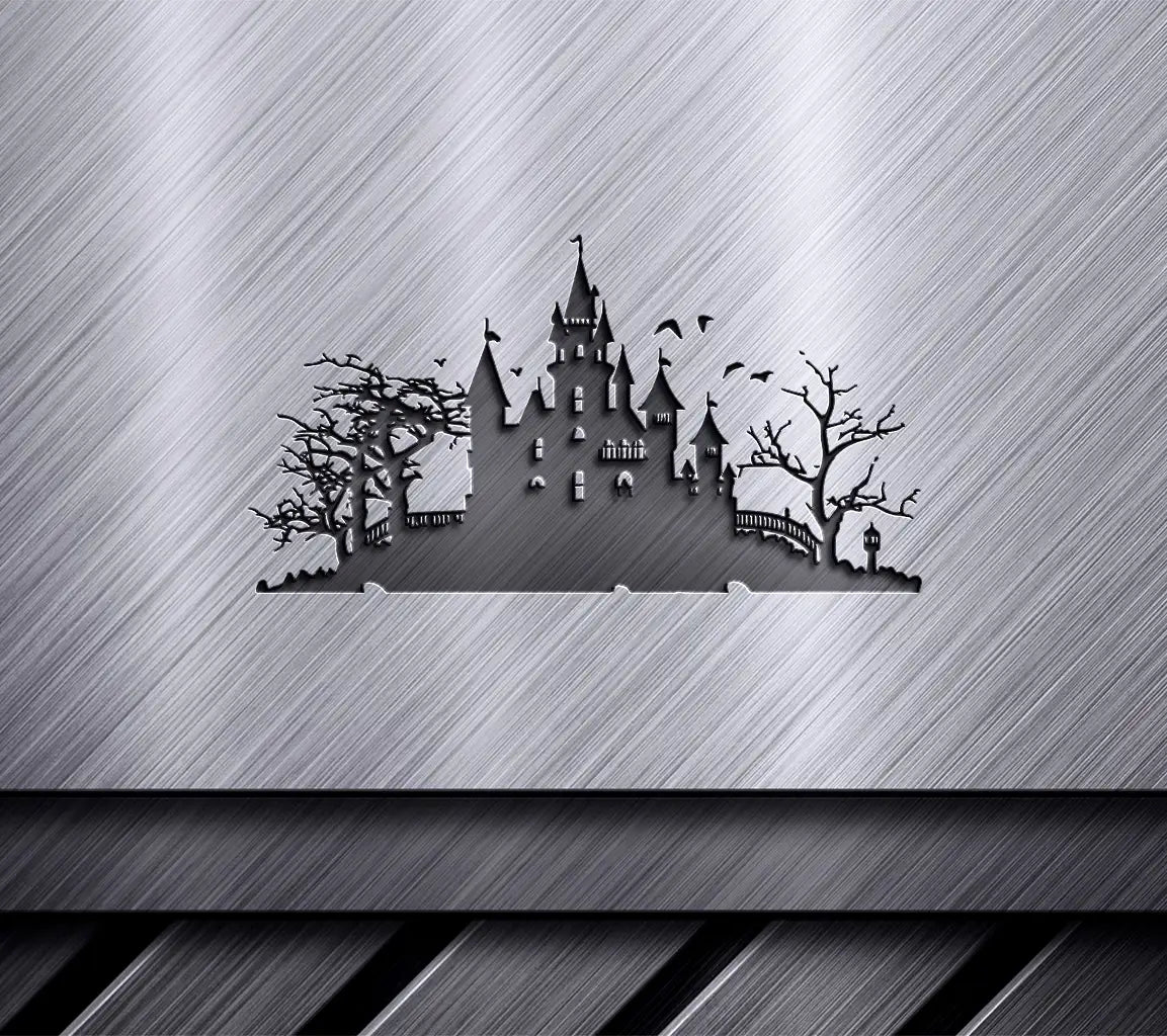 Haunted Castle Silhouette SVG Spooky Halloween Vector Illustration SVG