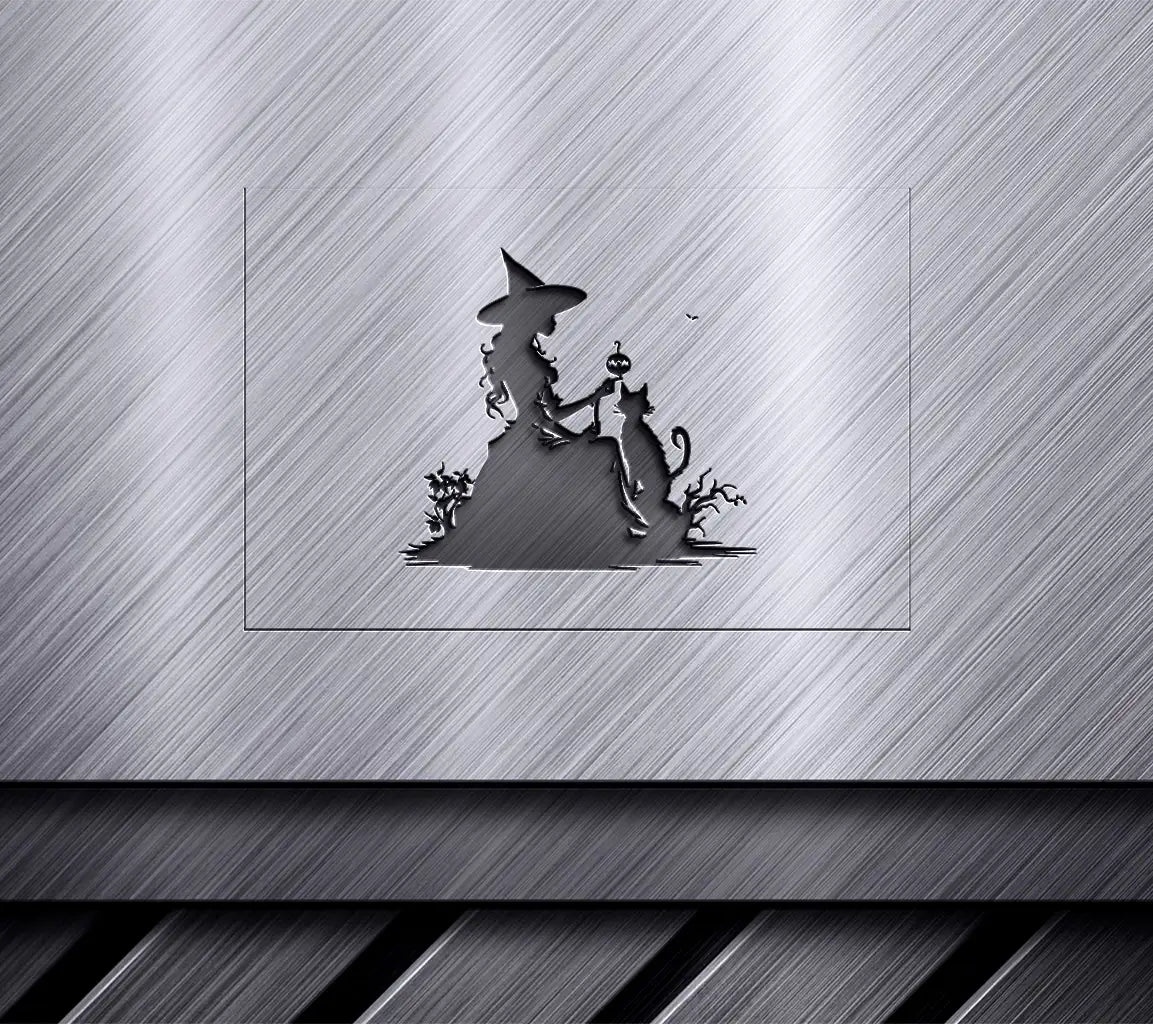 Halloween Witch Silhouette SVG Bundle Rock, Broom, Cat & More SVG