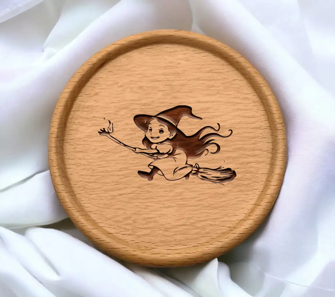 Halloween Witch Flying on Broom SVG -  Illustration SVG