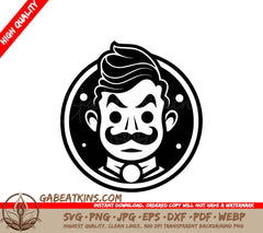 Halloween Mustache Man SVG -  Illustration SVG