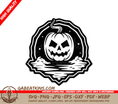 Minimalist  Pumpkin Face SVG for Halloween SVG