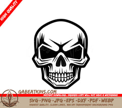  Skull with Teeth SVG - Minimalist Halloween Design SVG