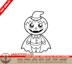  Wizard Pumpkin SVG - Halloween Coloring Page SVG