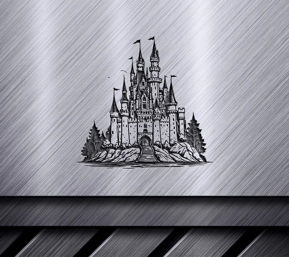 Hand-Drawn  Castle SVG - Fantasy Line Art Illustration SVG