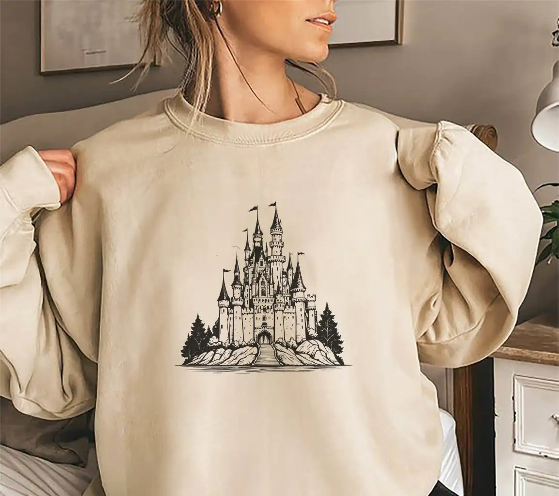 Hand-Drawn  Castle SVG - Fantasy Line Art Illustration SVG