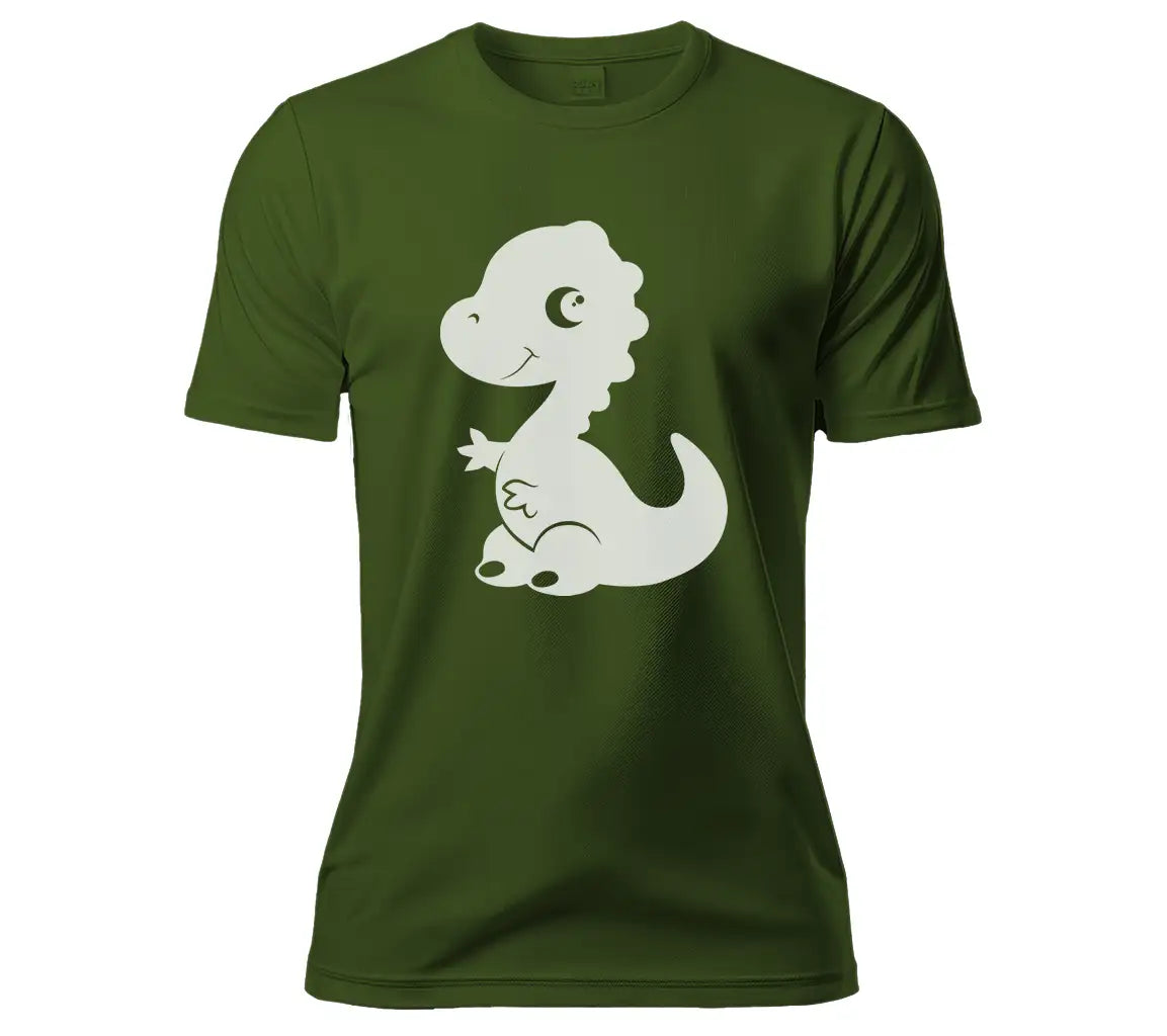 Cute Baby Dinosaur Silhouette SVG with Heart - Hand Drawn SVG