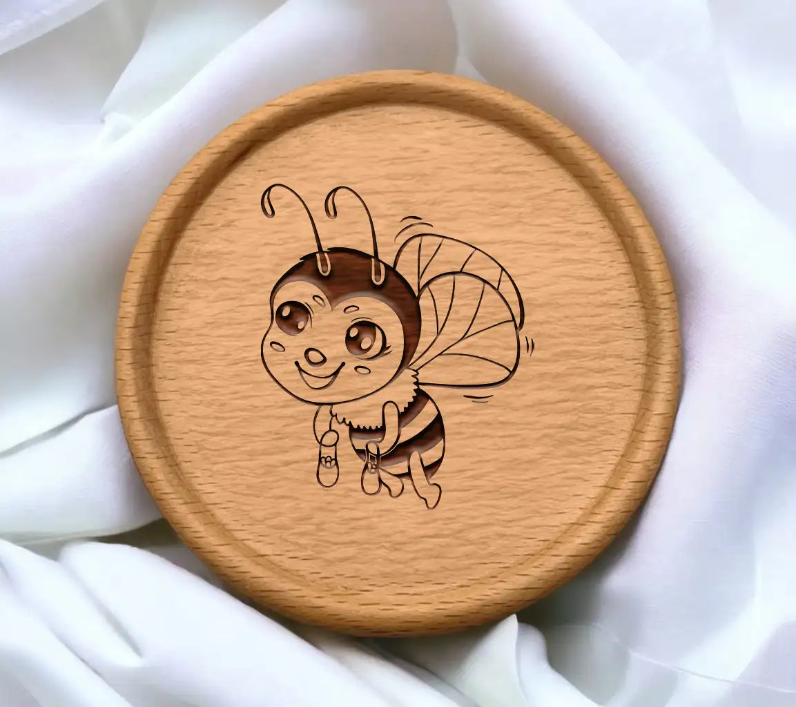 Bee with Flower SVG - Hand Drawn Outline Illustration SVG