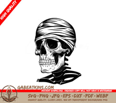 Hand-Drawn Bandaged Skull SVG -  Illustration SVG