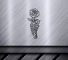 Skeleton Hand Holding a Rose SVG -  Drawing SVG