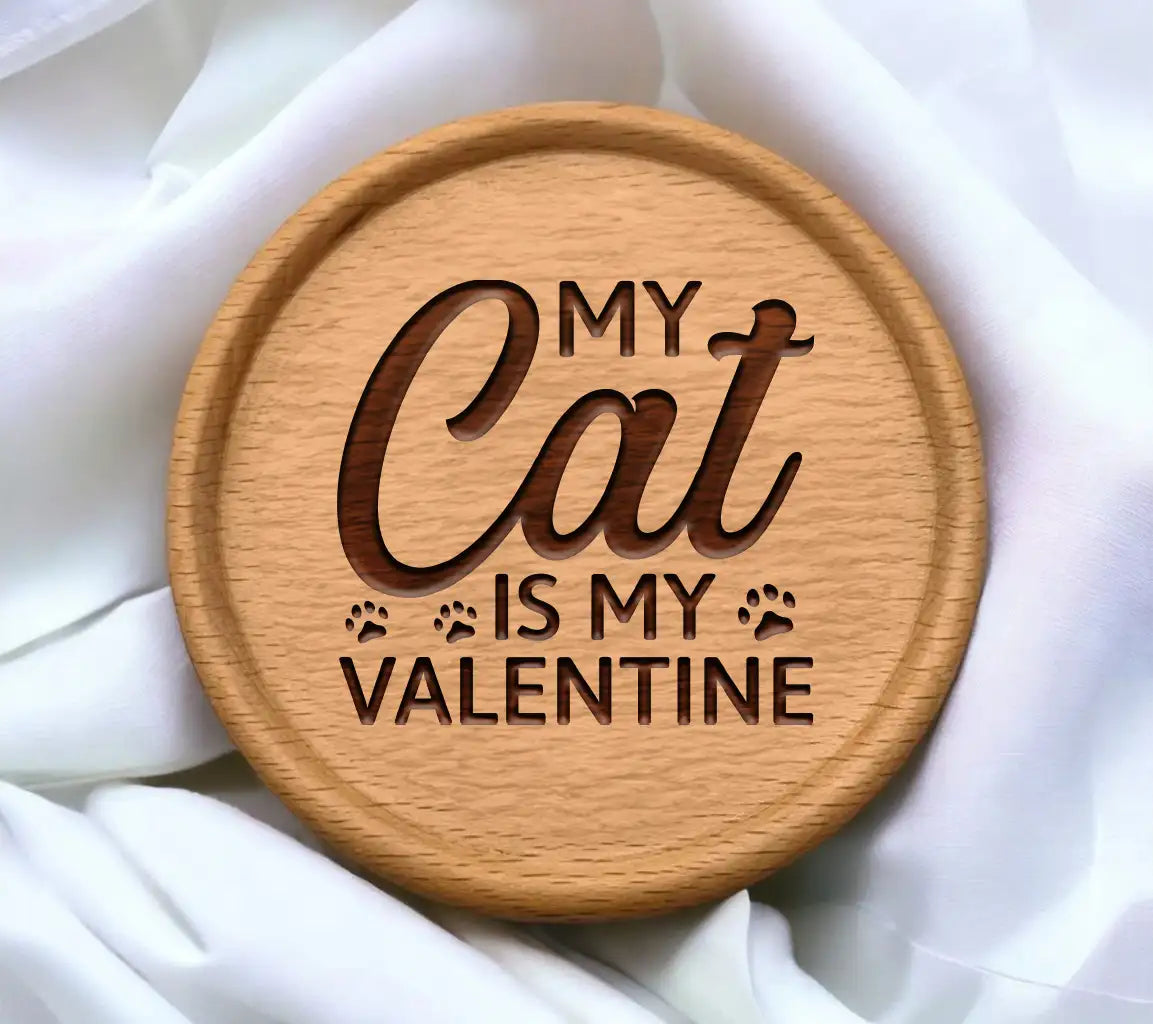 My Cat Is My Valentine SVG -  Sign with Paw Prints SVG