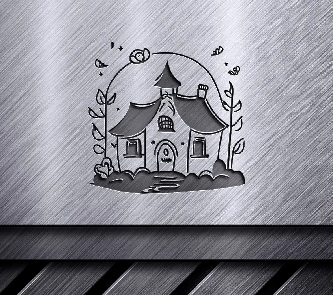 Halloween Scary Castle Tower House SVG -  Hand Drawn Cartoon SVG