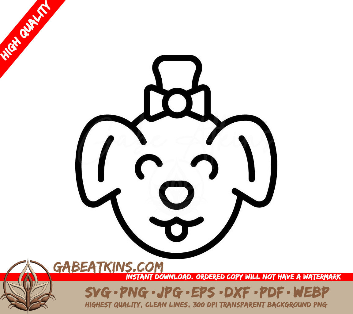 Dog with Bow SVG - Pet Spa Grooming Icon SVG