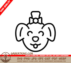  Dog with Bow SVG - Pet Spa Grooming Icon SVG