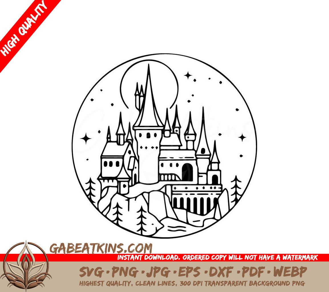  A Castle In A Circle SVG - Harry Potter Castle SVG SVG