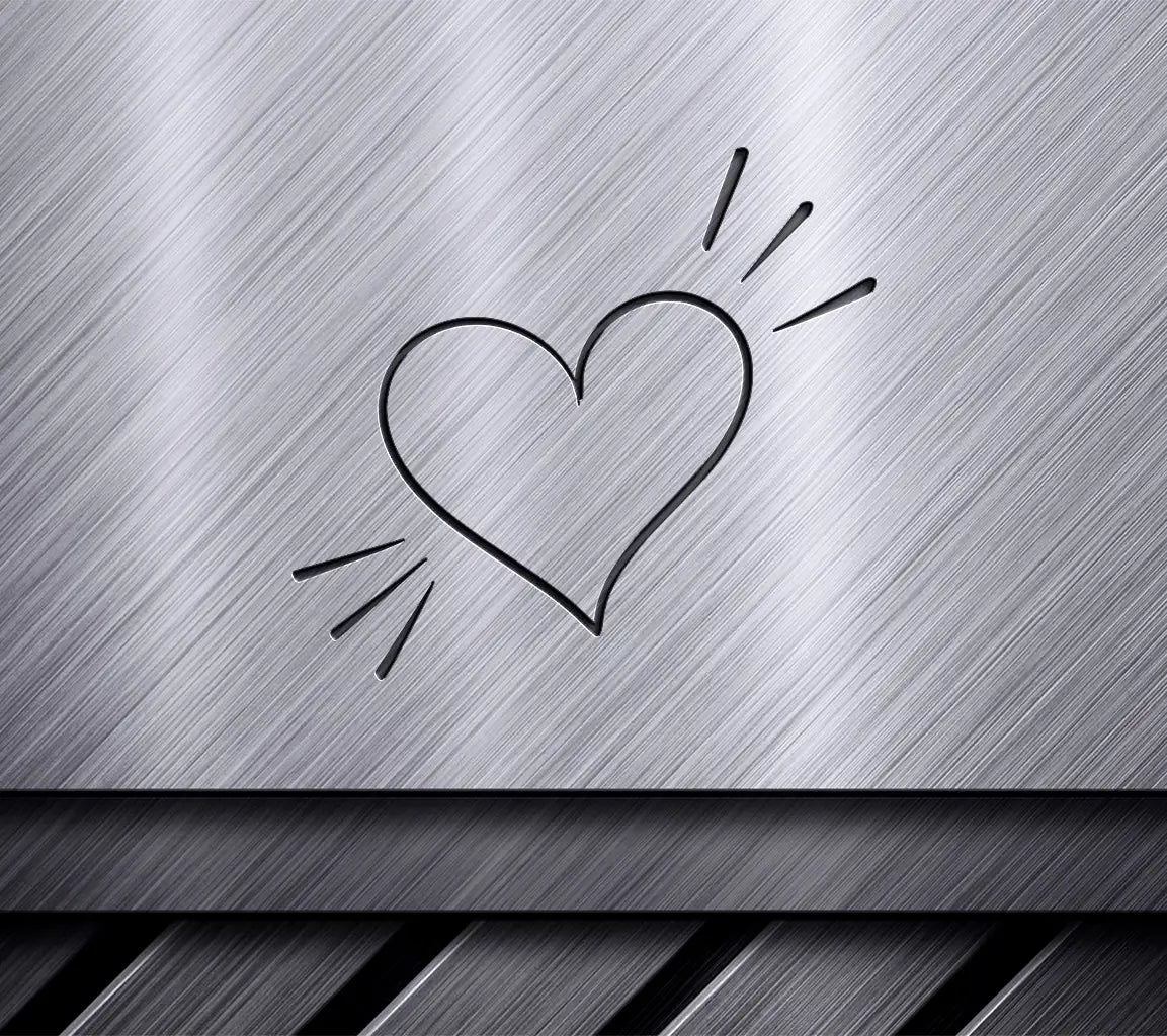  Hand Drawn Heart with Rays SVG SVG