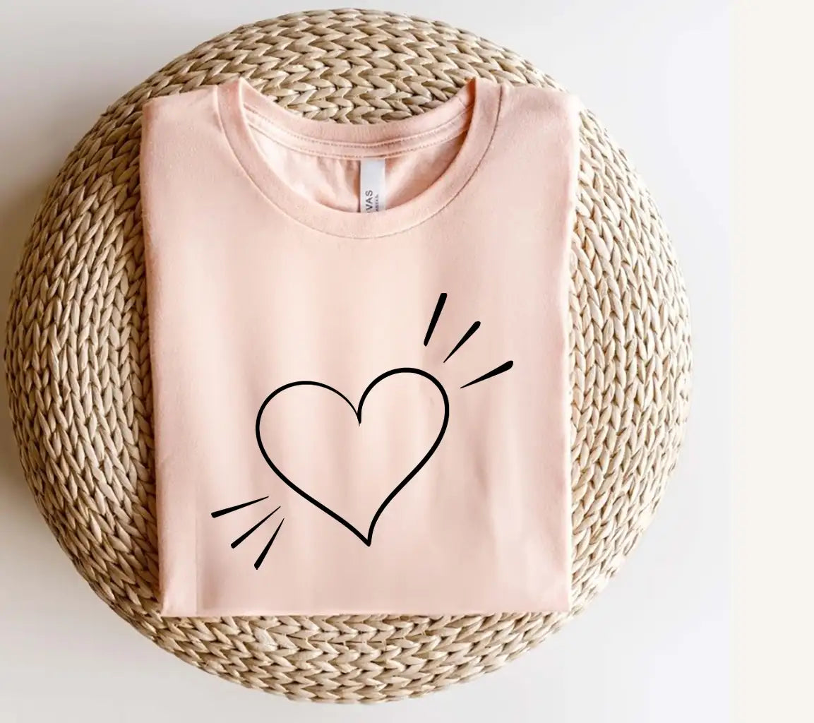  Hand Drawn Heart with Rays SVG SVG