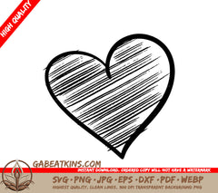 Hand Drawn  Heart SVG Clipart SVG