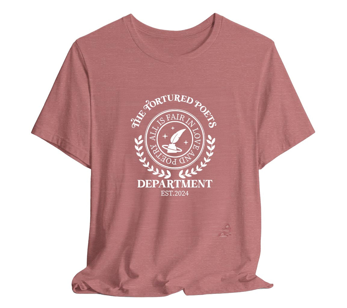 The Tortured Poets Department T-Shirt | All Is Fair In Love and Poetry | Poetry - Taylor Swift Inspired Adult Unisex Bella + Canvas