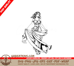 Greek Goddess SVG -  Woman in Long Dress SVG