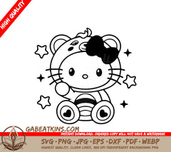  Hello Kitty Wearing A Unicorn Costume SVG - Hello Kitty Astronaut Custome - SImple Design SVG