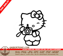  Hello Kitty Holding A Camera SVG - Hello Kitty SVG - Holding the camera SVG