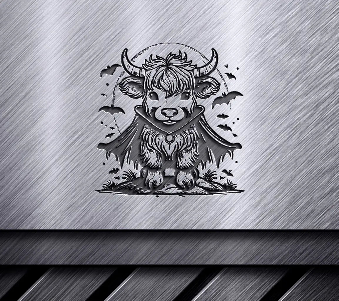 Halloween Highland Cow Vampire SVG -  Drawing SVG