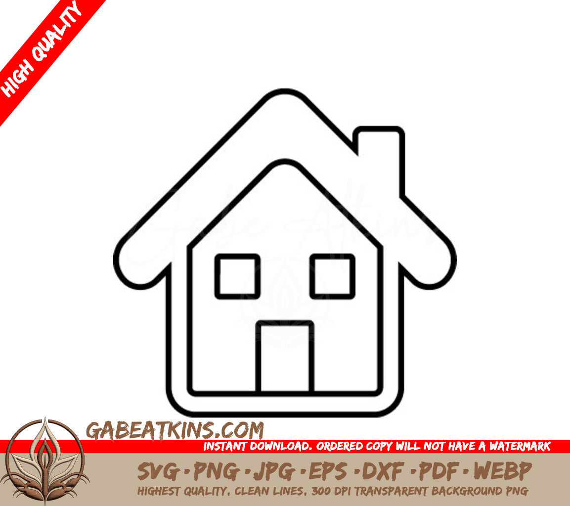  House with Square Windows SVG Icon - Home Decor SVG