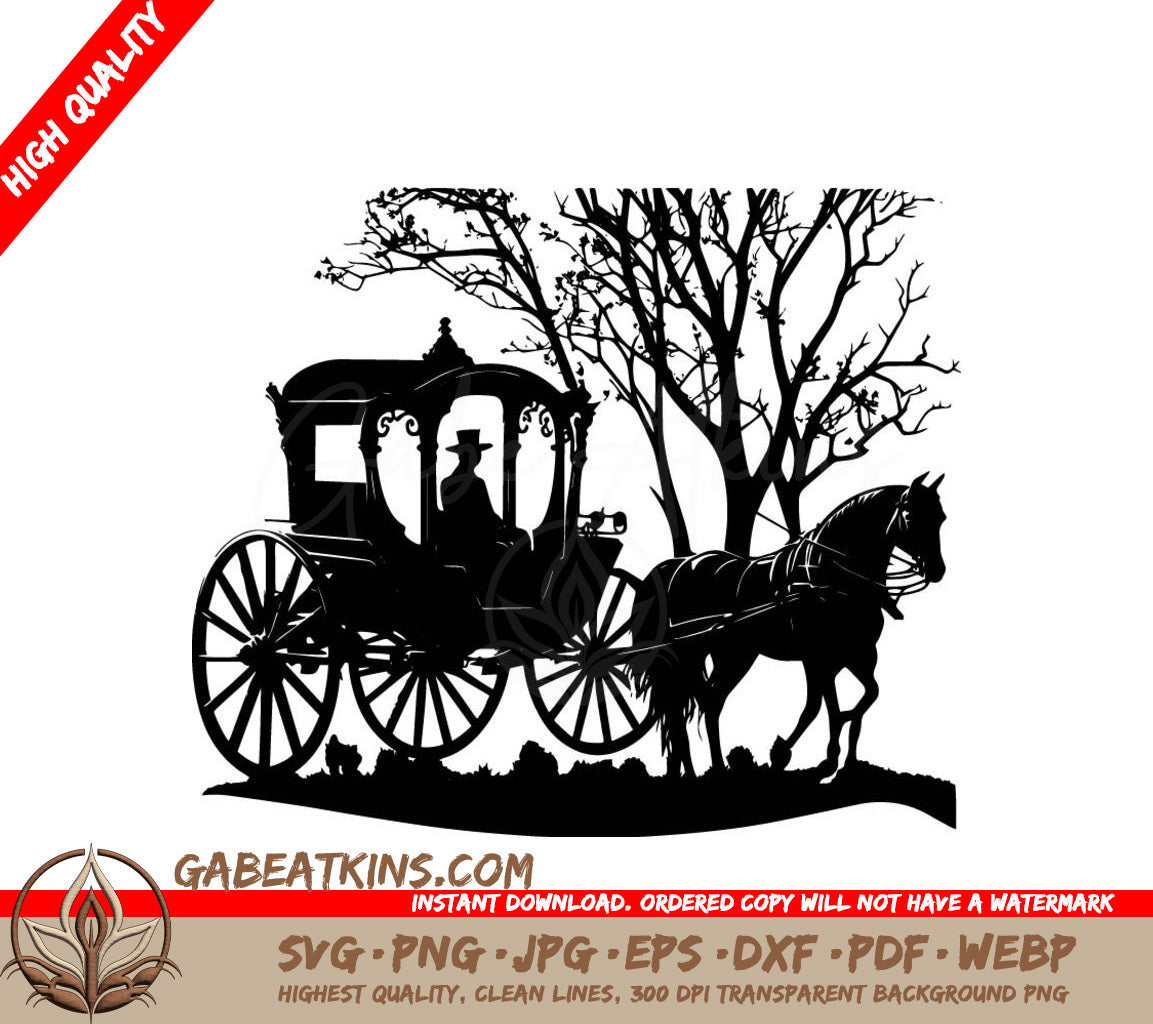  A Horse Drawn Carriage SVG - Horse Carriage Ride SVG