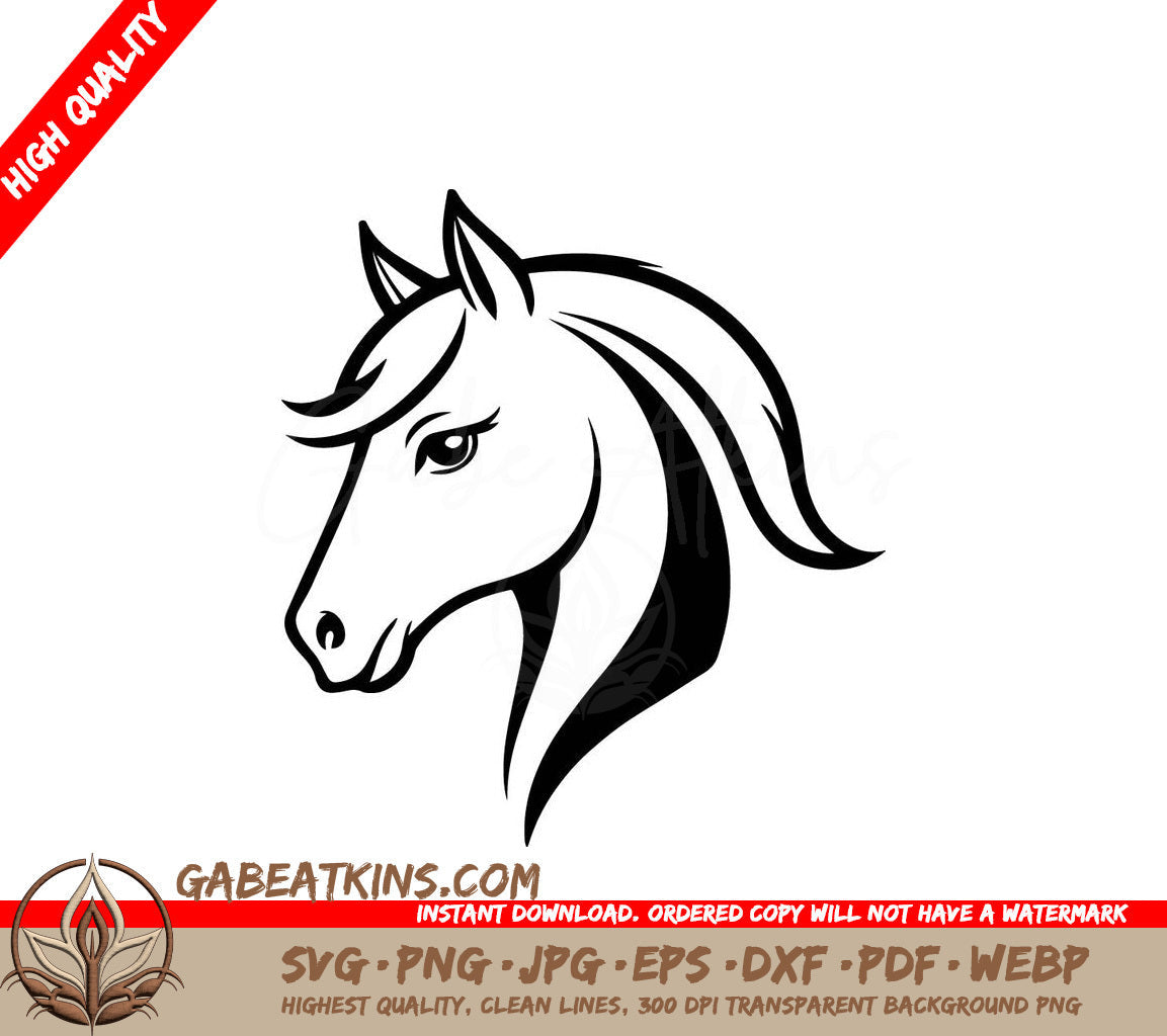  A Horses Head SVG - Horse Logo Template Icon Design Vector Mascot Design SVG
