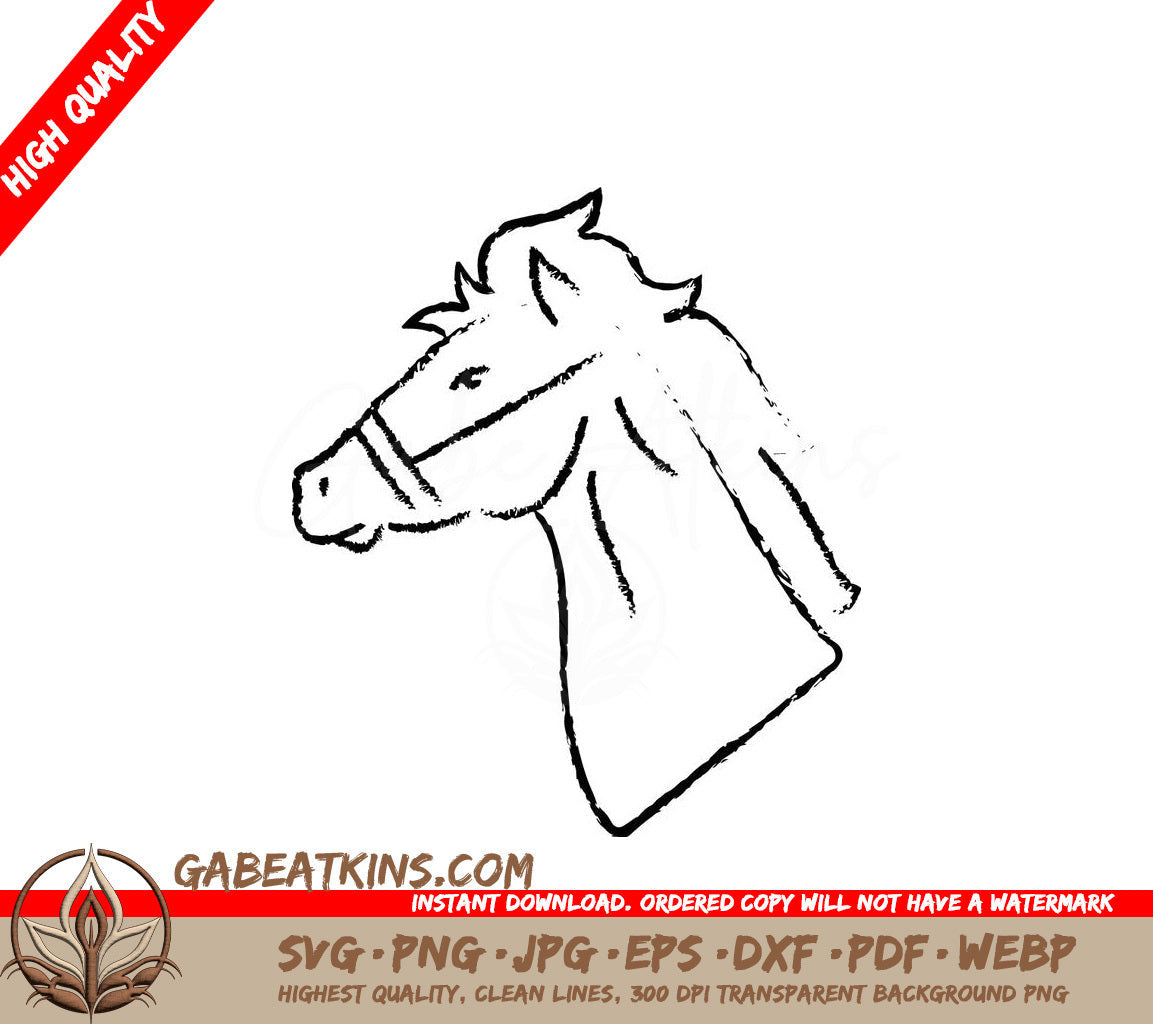  A Horses Head SVG - Horse face hand drawn vector illustration SVG