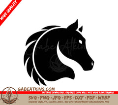  A Horses Head SVG - Horse head silhouette vector illustration isolated on white background SVG