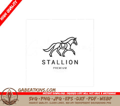 A Black And White Logo For Stallion Premium SVG - Horse logo icon design template flat vector Premium Vector SVG