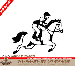  A Man Riding A Horse SVG - Horse racing equestrian sport icon Vector illustration SVG