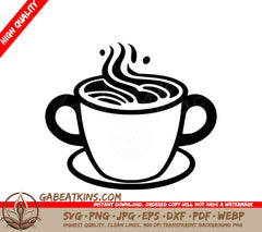  A Cup Of Coffee With Steam Coming Out Of It SVG - Hot Cocoa SVG