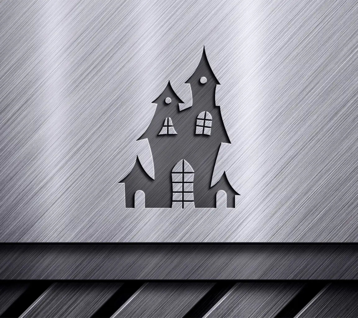 Haunted House Silhouette SVG - Halloween Vector Illustration SVG