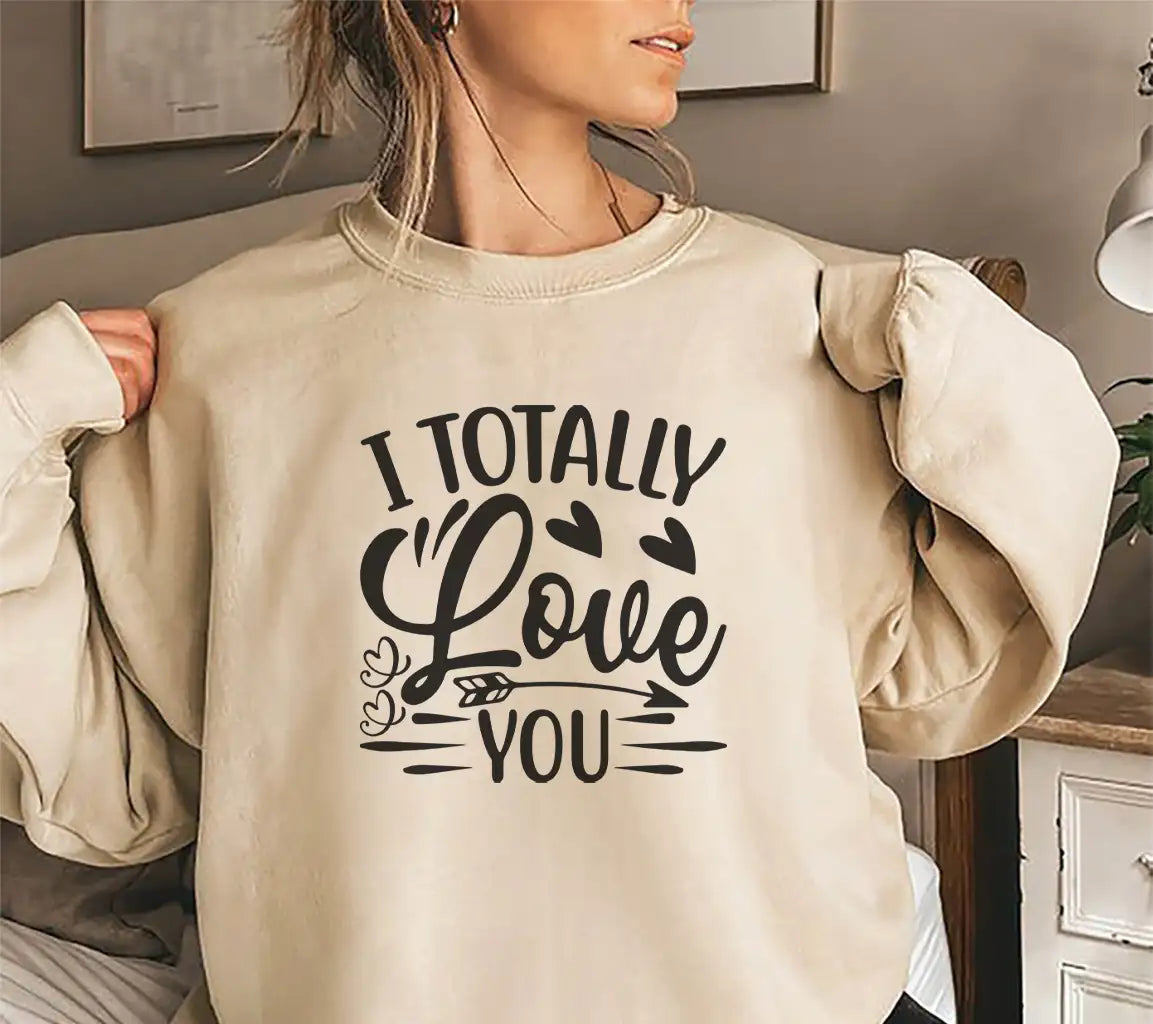 I Totally Love You SVG Cut File - Hearts & Arrow Design SVG