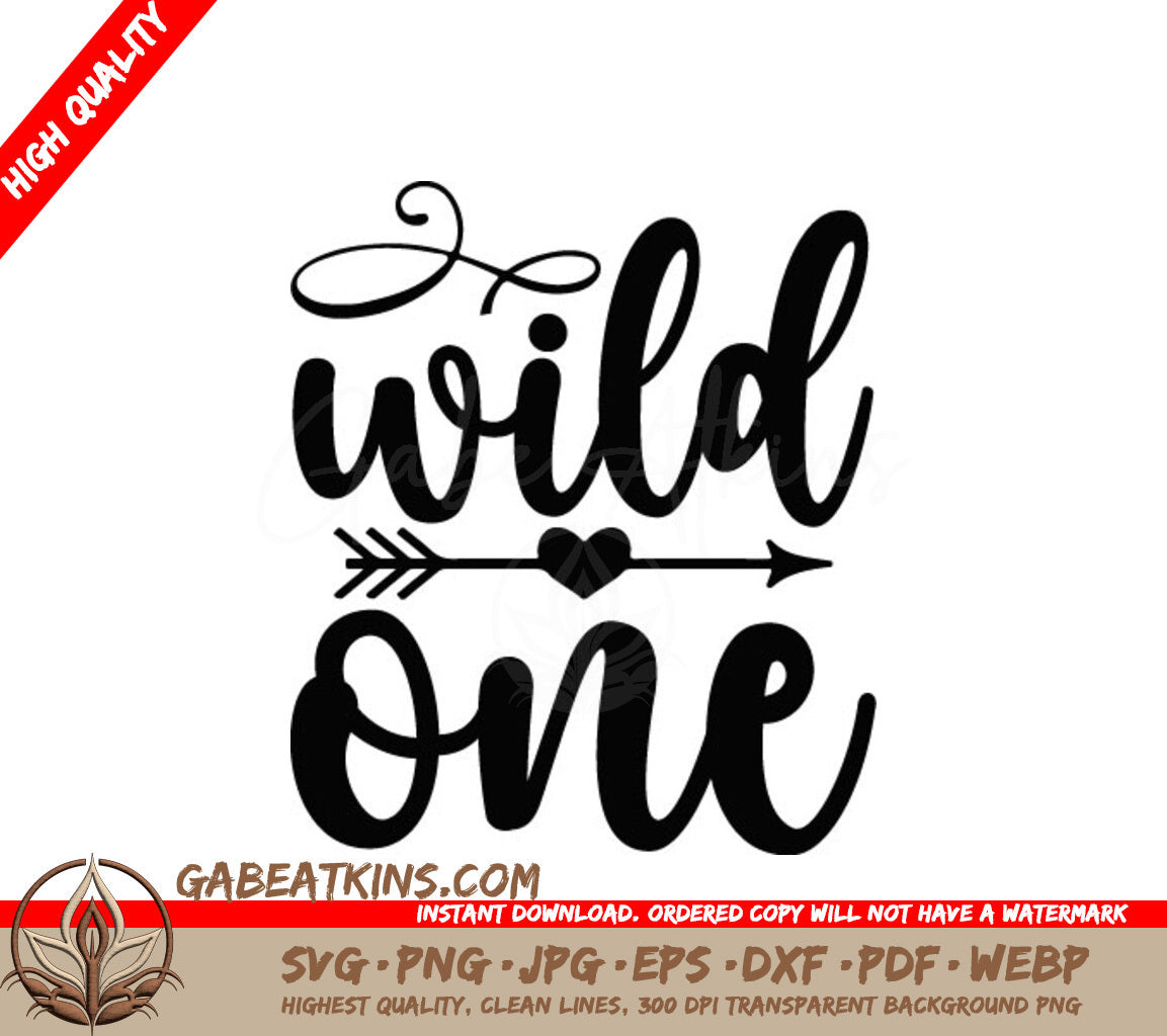 Wild One Arrow & Heart  SVG Design SVG
