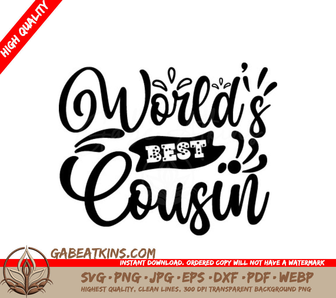 Worlds Best Cousin SVG -  Design SVG