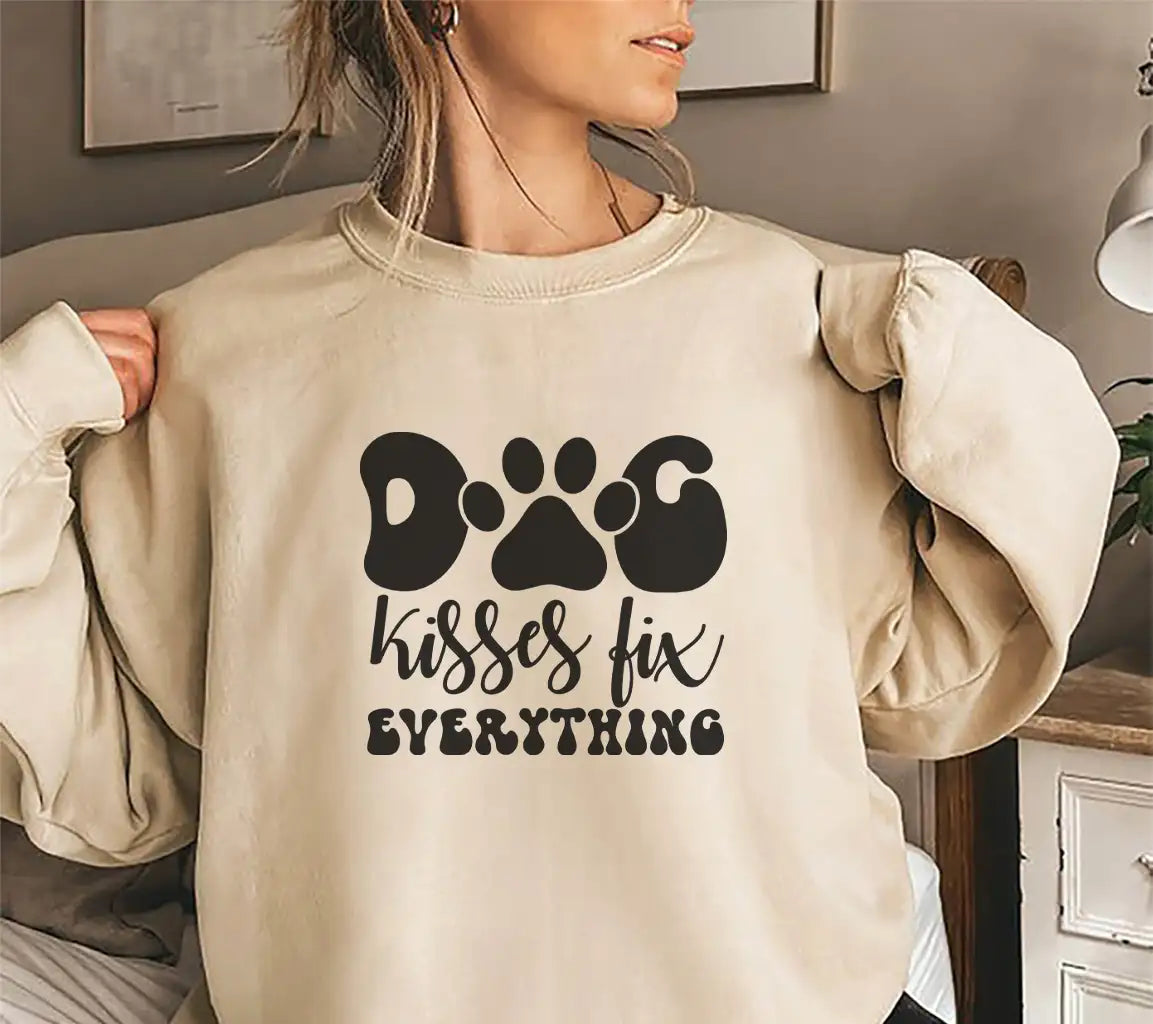 ## Dog Kisses Fix Everything  Paw Print SVG SVG